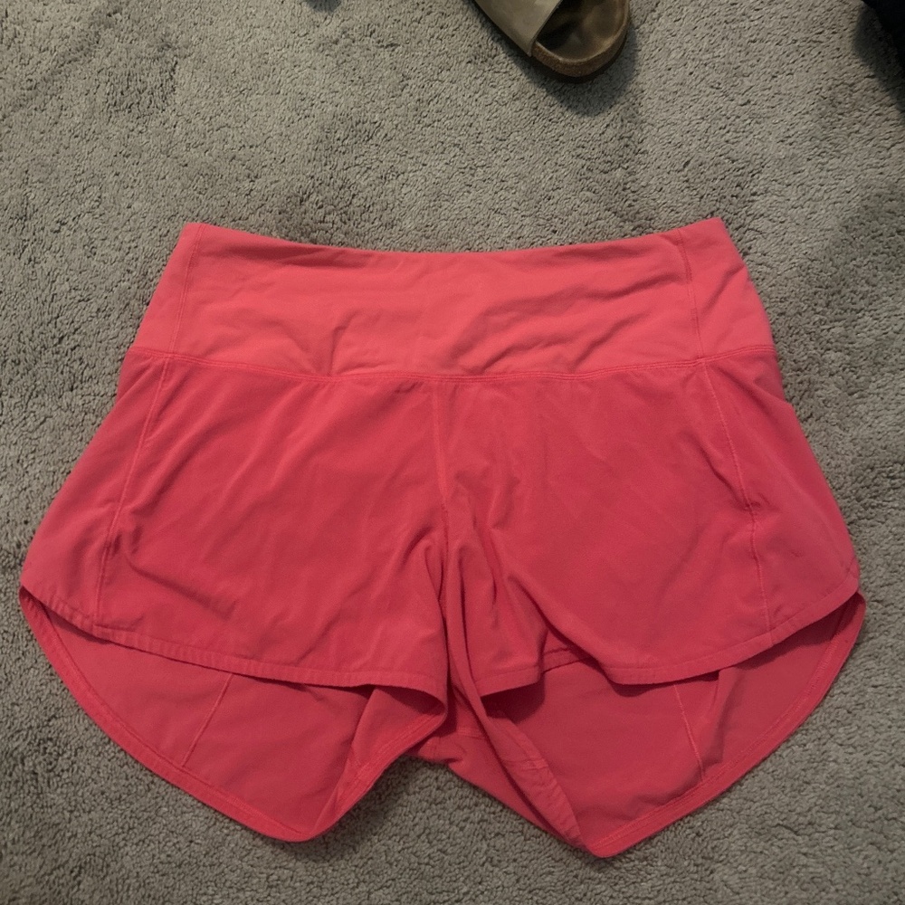 Pink Lululemon Speed up shorts